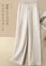 阔腿裤夏季新款长裤女宽松棉麻女裤垂感高腰休闲直筒裤子 麻本色 M 建议80-105斤 实拍图