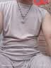 浪莎男士睡衣男夏季薄款冰丝背心无袖凉感宽松家居服可外穿2026复古蓝 实拍图