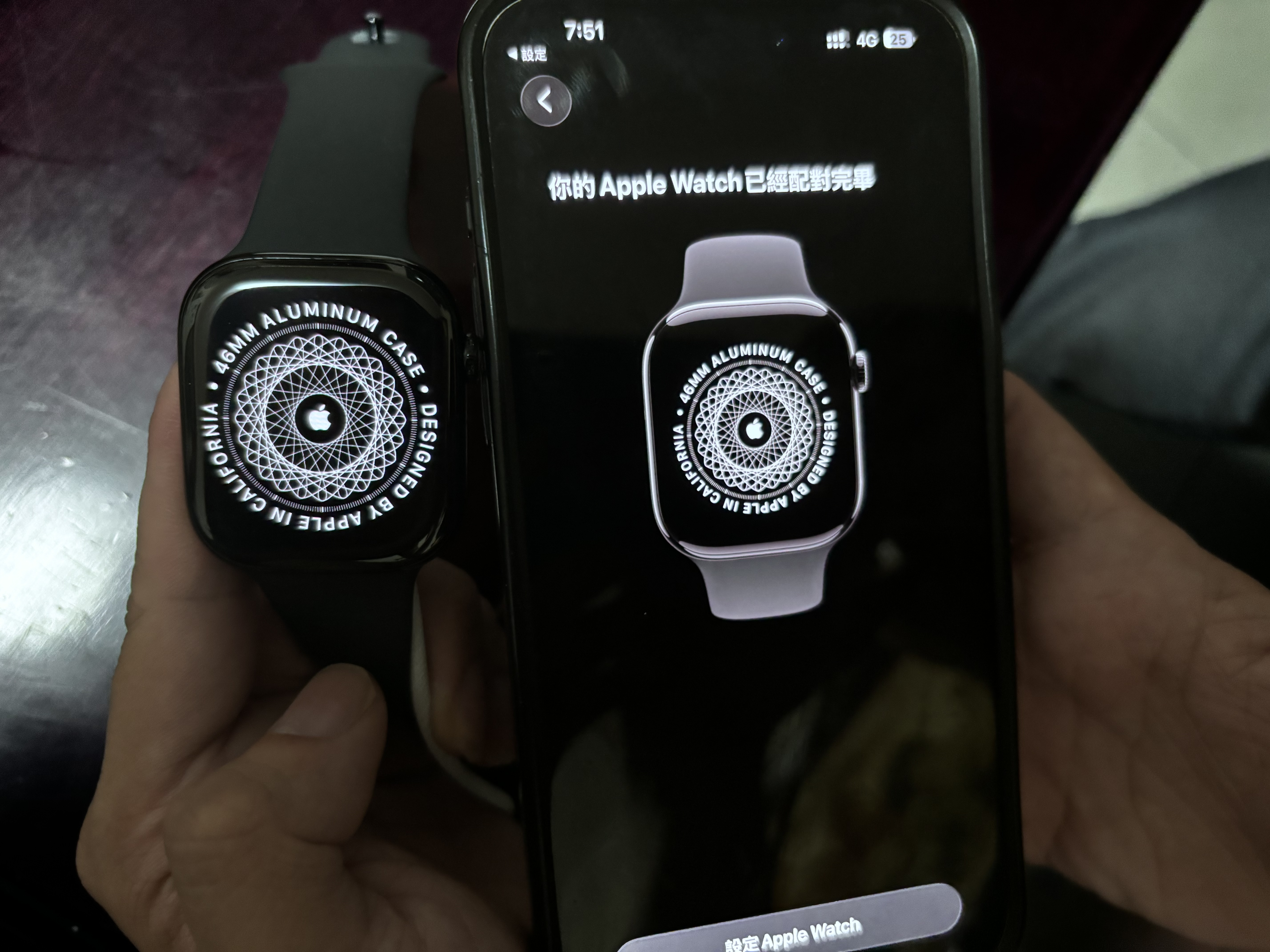 Apple/苹果 Watch S11 智能手表GPS+蜂窝款46毫米亮黑色铝金属表壳黑色运动型表带M/L MFDA4CH/B 实拍图