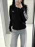 adidas休闲舒适三条纹立领夹克外套男装秋季阿迪达斯官方轻运动 黑色/白（推荐选大一码）   XL 实拍图