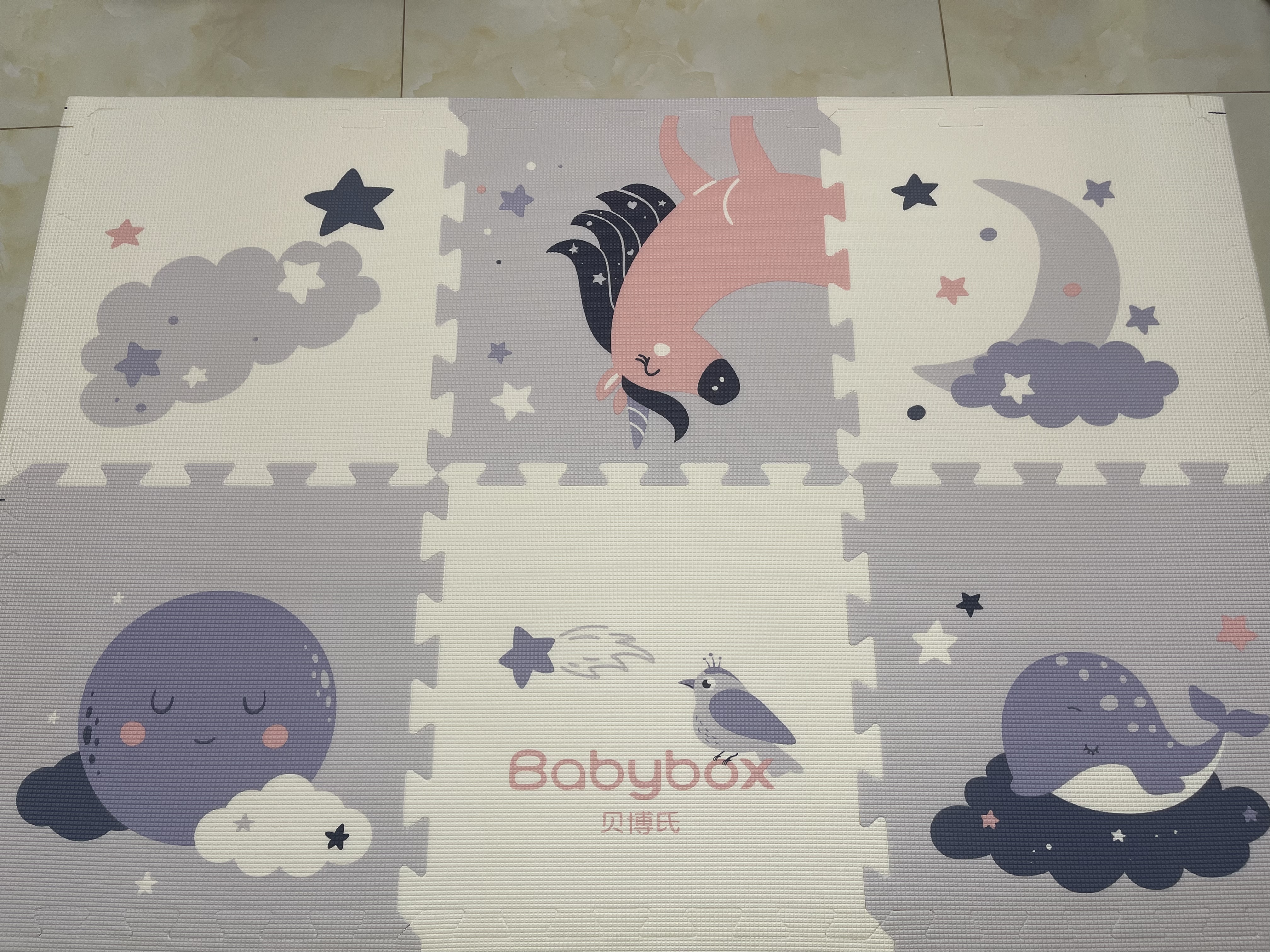 贝博氏babybox婴儿宝宝抗菌XPE客厅拼接爬行垫加厚2CM儿童爬爬垫6片装 实拍图