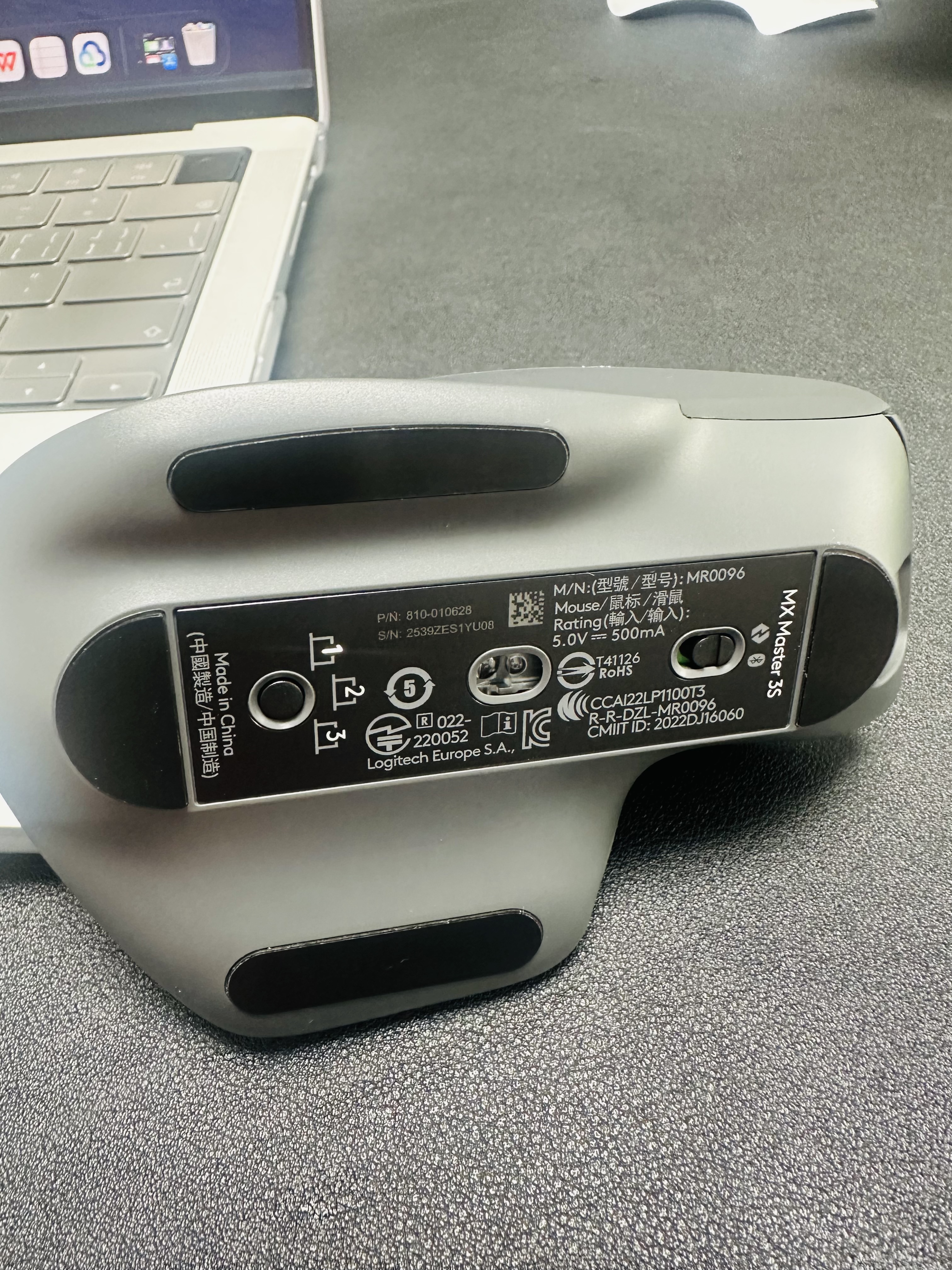 罗技（Logitech）大师系列 MX Master 3S 菁英版 无线蓝牙鼠标  办公静音鼠标 人体工学 石墨黑 无线接收器需另购买 实拍图