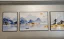 诗六艺家饰客厅装饰画北欧现代简约沙发背景墙挂画三联画大气轻奢壁画晶瓷画 背靠金山（铝合金外框） 镶钻画左右60*80+中间120*80亮面 实拍图