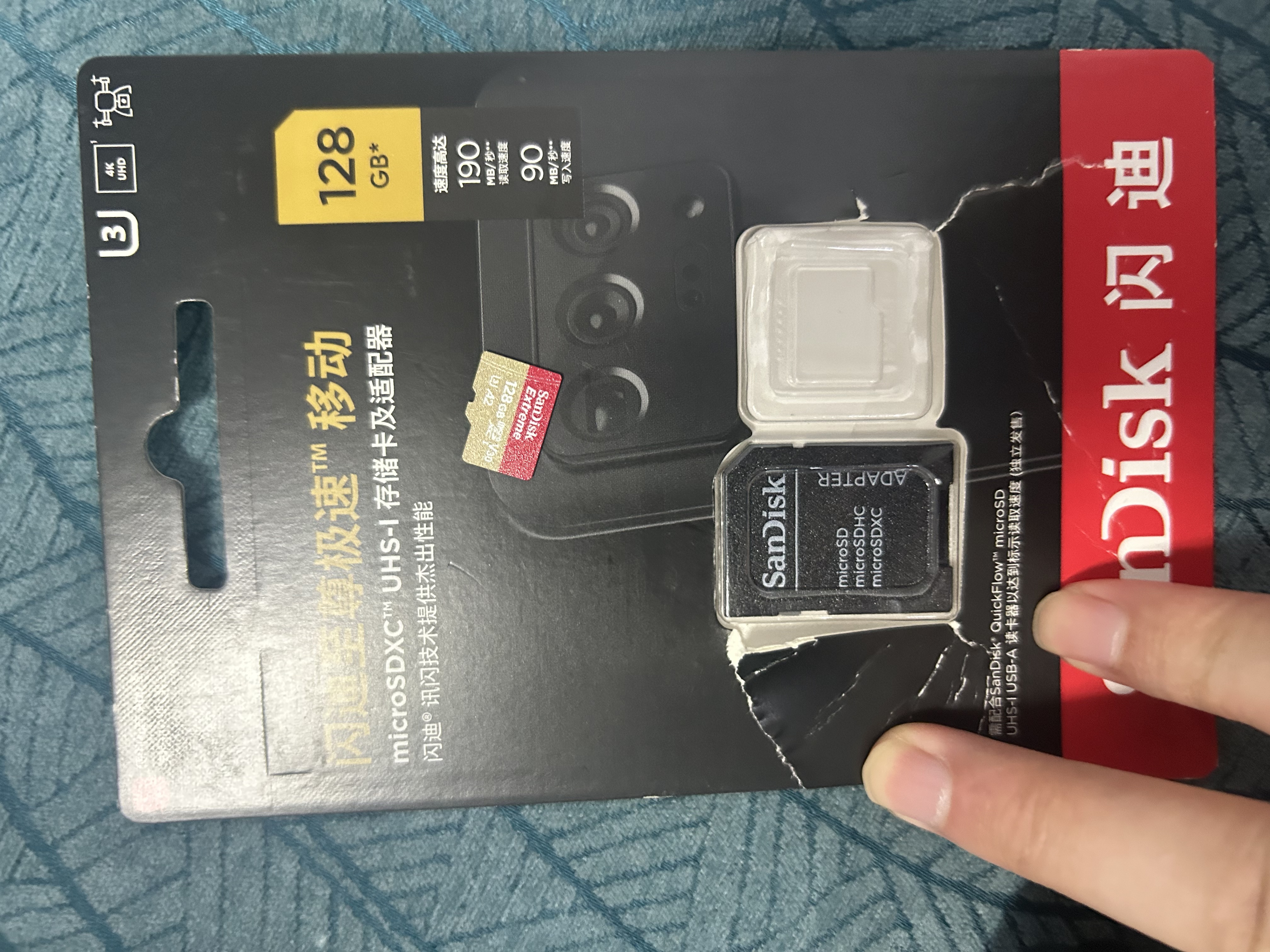 闪迪（SanDisk）128GB TF(MicroSD)内存卡4K极速金卡A2 V30 U3兼容大疆Pocket3/4P/Action 6运动相机/无人机存储卡 实拍图