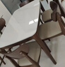 顾家家居新中式实用稳固橡胶实木岩板餐桌客厅餐椅家用餐桌实木腿DS7311T 1.4M餐桌(浅胡桃色）+（实木）鹿鹿棕椅*4 实拍图