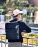 FILA黑武士|斐乐男士商务通勤包26夏新款时尚满印精致双肩包 正黑色-BK XS 实拍图