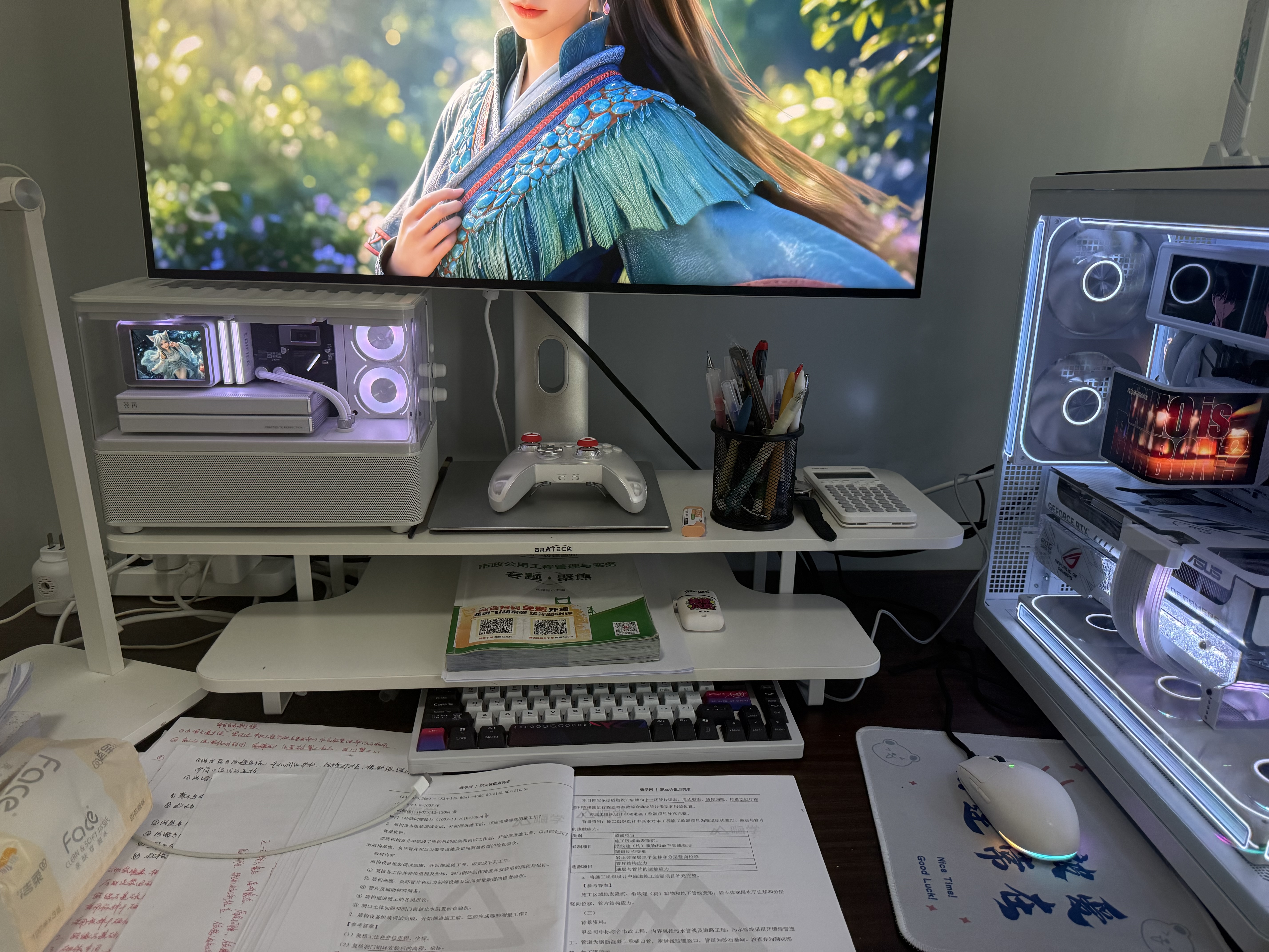 Brateck北弧 显示器增高架双层 支架增高架 显示器支架 台式电脑桌支架 笔记本支架桌面收纳架 G700S白 实拍图