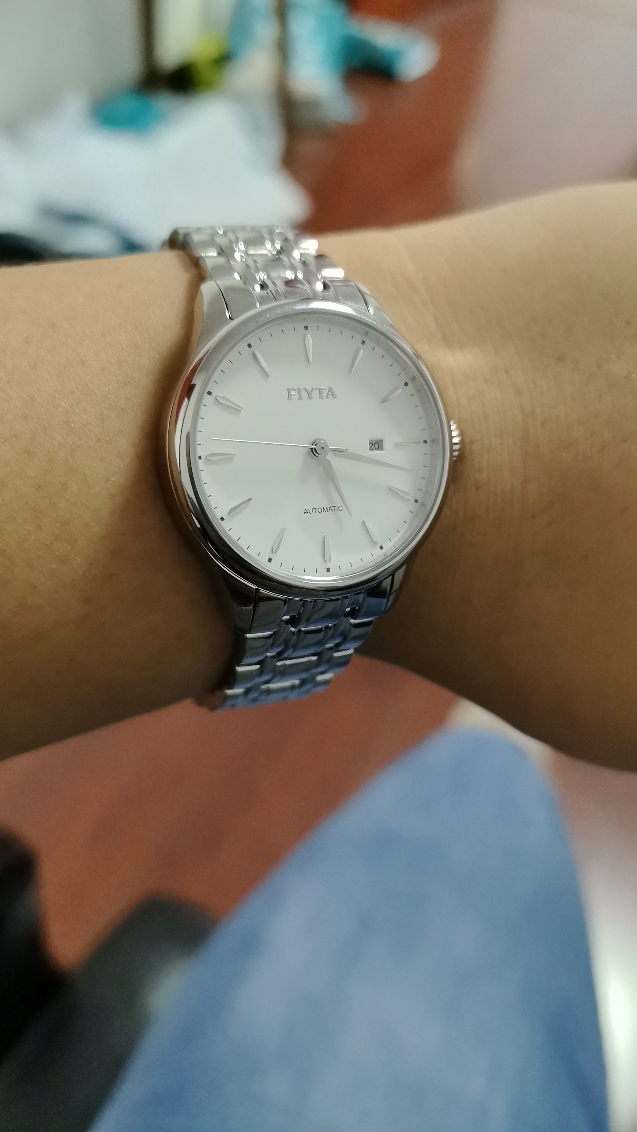 飞亚达（FIYTA）手表女 经典系列自动机械日历白盘钢带 优雅百搭节日生日礼物 实拍图