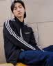 adidas休闲舒适三条纹立领夹克外套男装秋季阿迪达斯官方轻运动 黑色/白（推荐选大一码）   S 实拍图