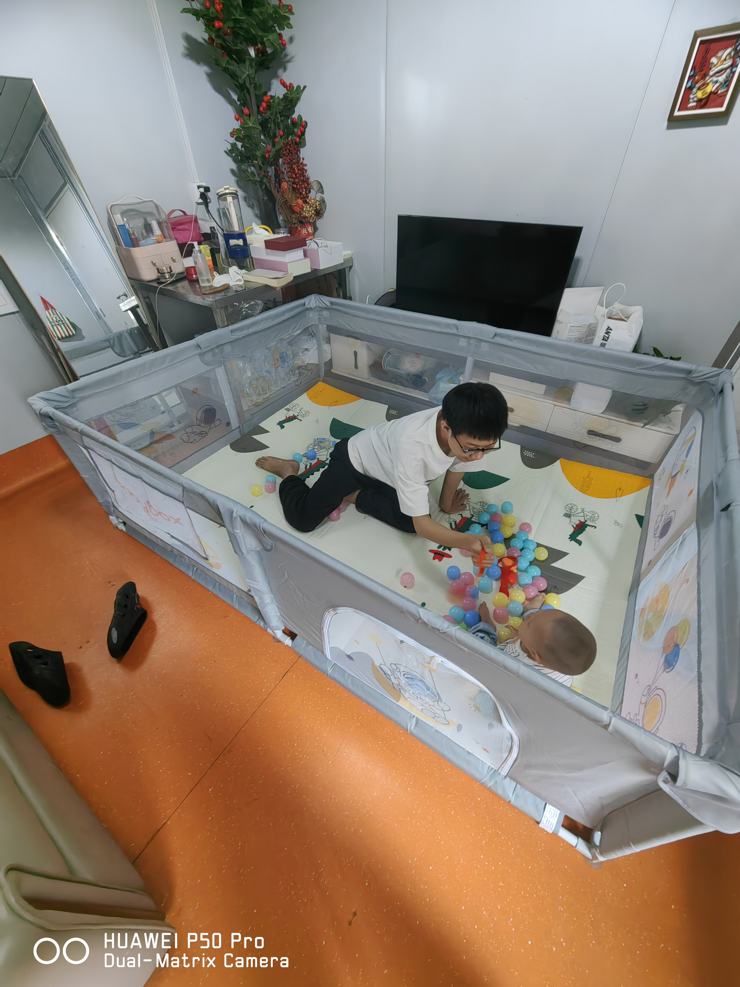 贝博氏babybox爬行垫XPE婴儿宝宝爬爬垫双面加厚地围栏护栏组合 实拍图