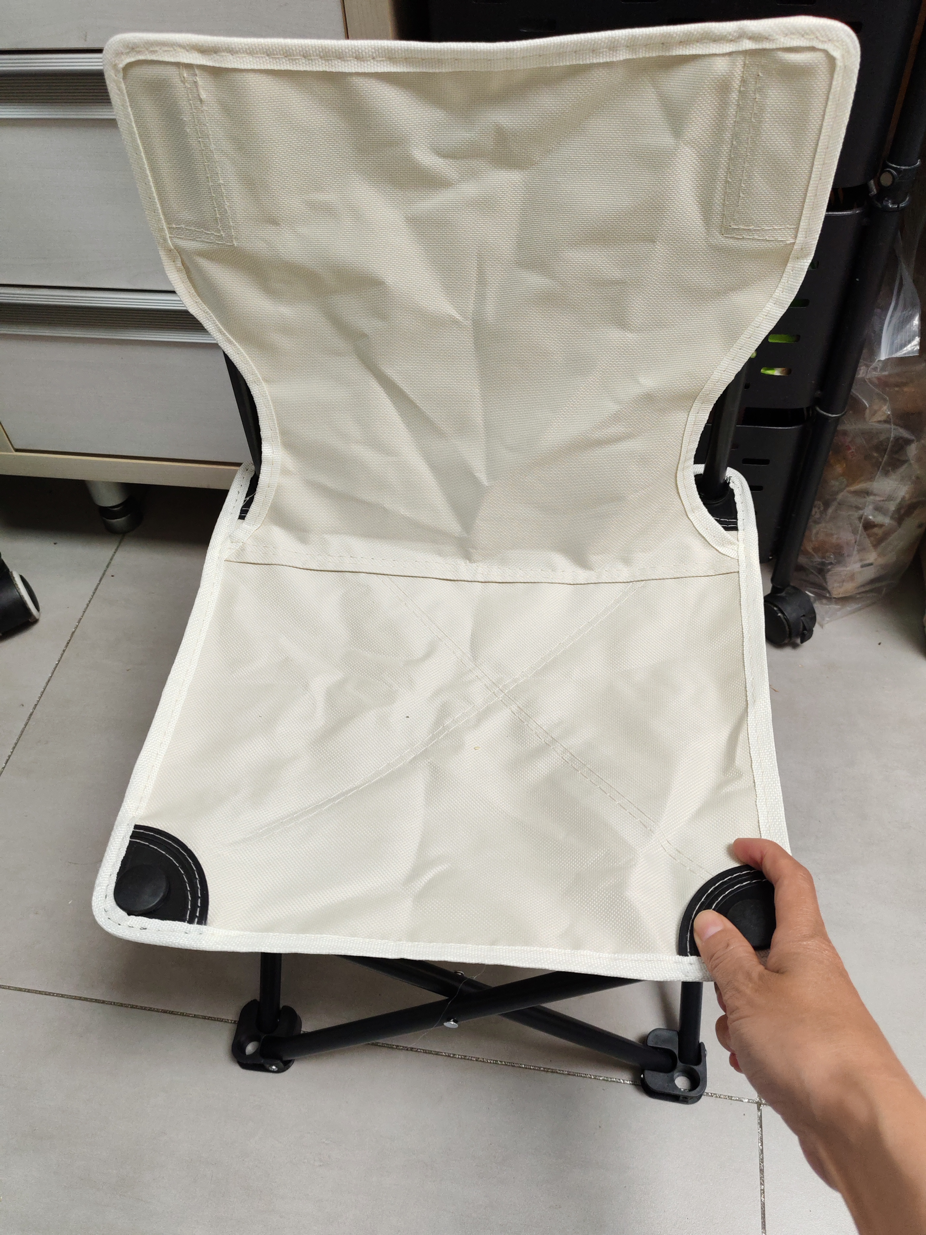 户外装备高品质车载便携亲子户外折叠椅用于露营钓鱼写生 白色中号33（无收纳袋） 实拍图