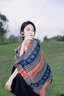 目丸夏季度假披肩外搭女民族风围巾女西北旅游穿搭西藏丝巾大披肩 落叶涟漪 实拍图