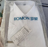 罗蒙（ROMON）纯色商务职业正装男士白衬衫工装男装短袖衬衣男CS72白色4XL 实拍图