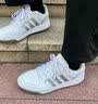 adidas ENTRAP美式校园风运动少年感复古篮球风板鞋男女阿迪达斯 白色/暗银金属/树脂黄   38 实拍图