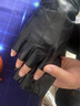 鑫诺翔真皮半指手套男春秋开车骑行健身露指机车防滑头层羊皮半截手套薄 黑色（加绒） L 实拍图