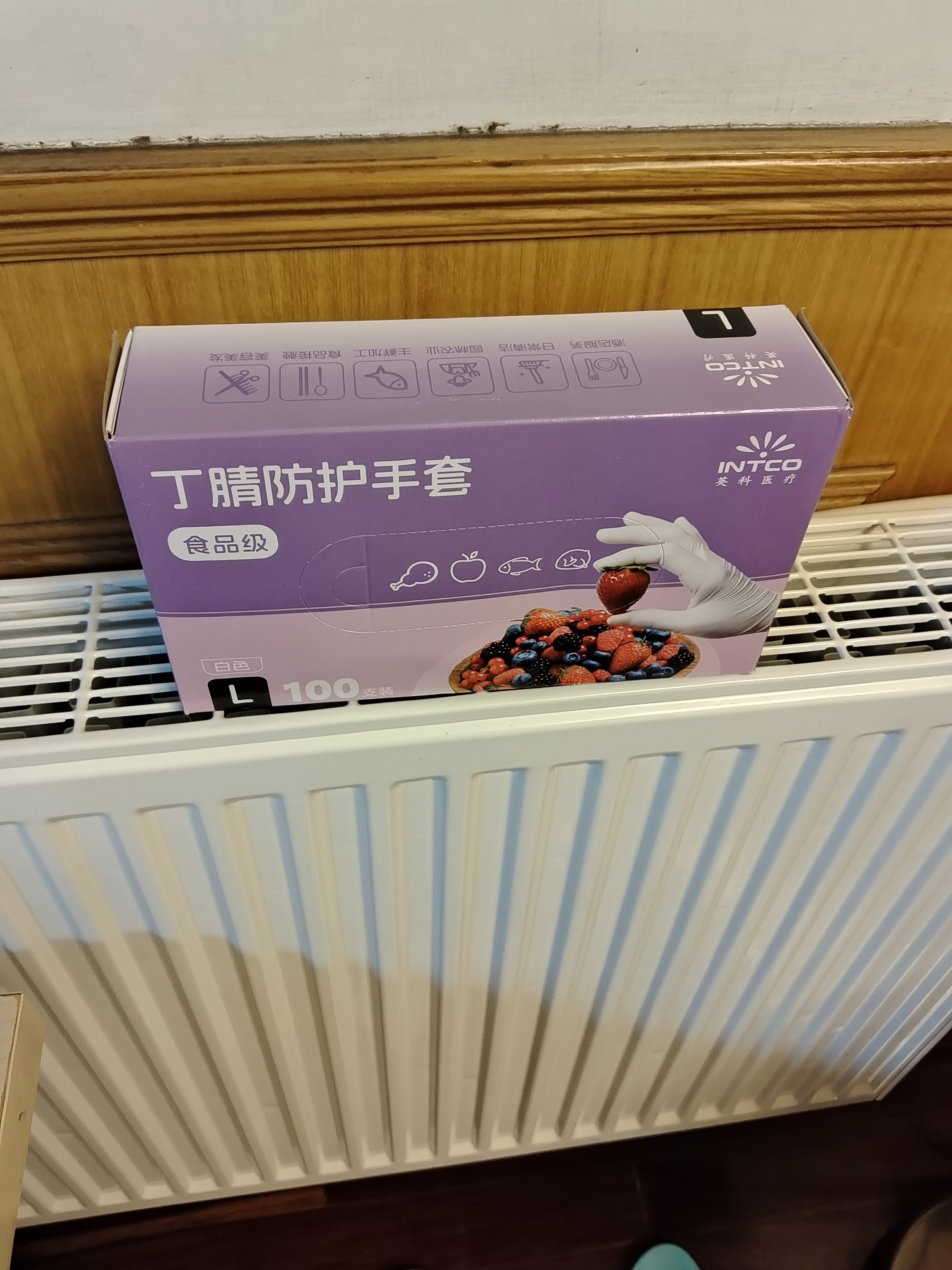 英科医疗（INTCO）一次性手套丁腈手套100只大码餐饮清洁加厚耐用丁晴白色橡胶手套 实拍图
