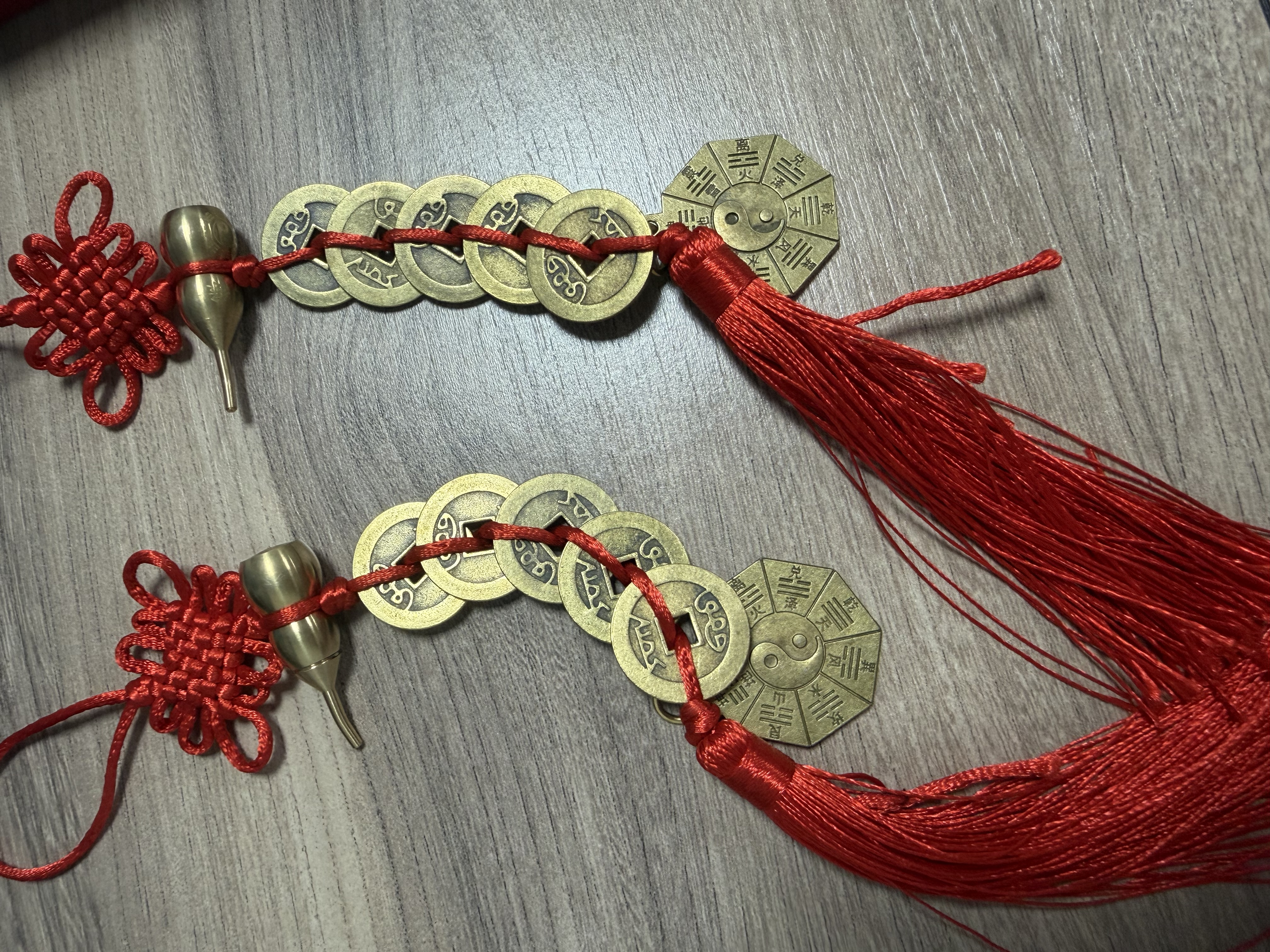 缤越铜葫芦五帝钱挂件开口铜葫芦真品福禄八卦牌入户门对门摆件 2串 实拍图