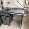 四季沐歌 太空铝洗衣机一体柜阳台伴侣卫生间洗手洗漱台盆带洗衣槽搓板 110CM(左盆)铁灰石-灰盆 实拍图