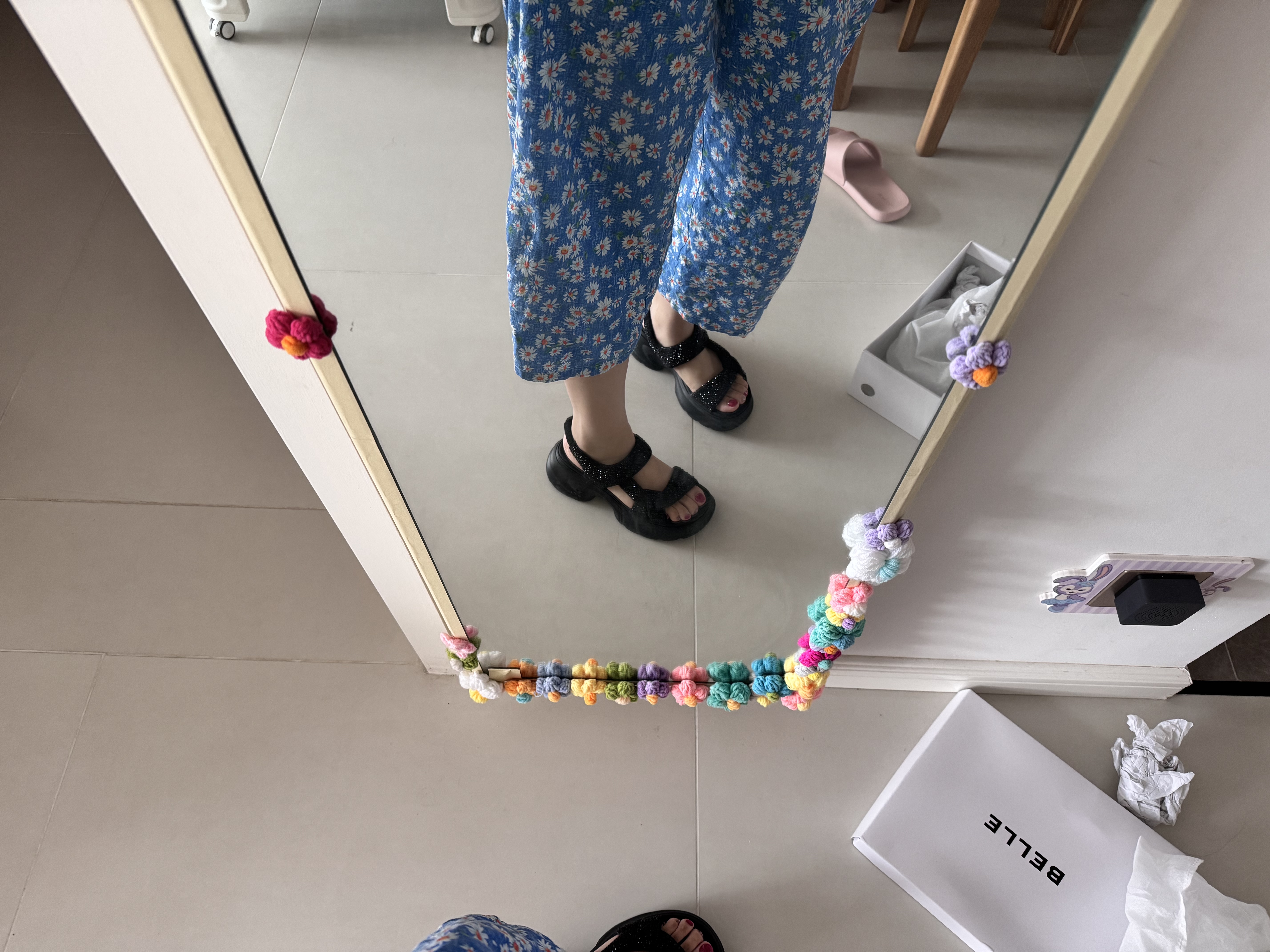 百丽（Belle）繁星亮片休闲凉鞋女2026夏新款商场同款厚底增高凉鞋F4A1DBL6 黑色 37 (235mm) 实拍图