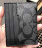 蔻驰（COACH）奥莱男士老花炭黑色纤巧型证件卡包银行卡名片夹包 炭黑色/黑色 实拍图