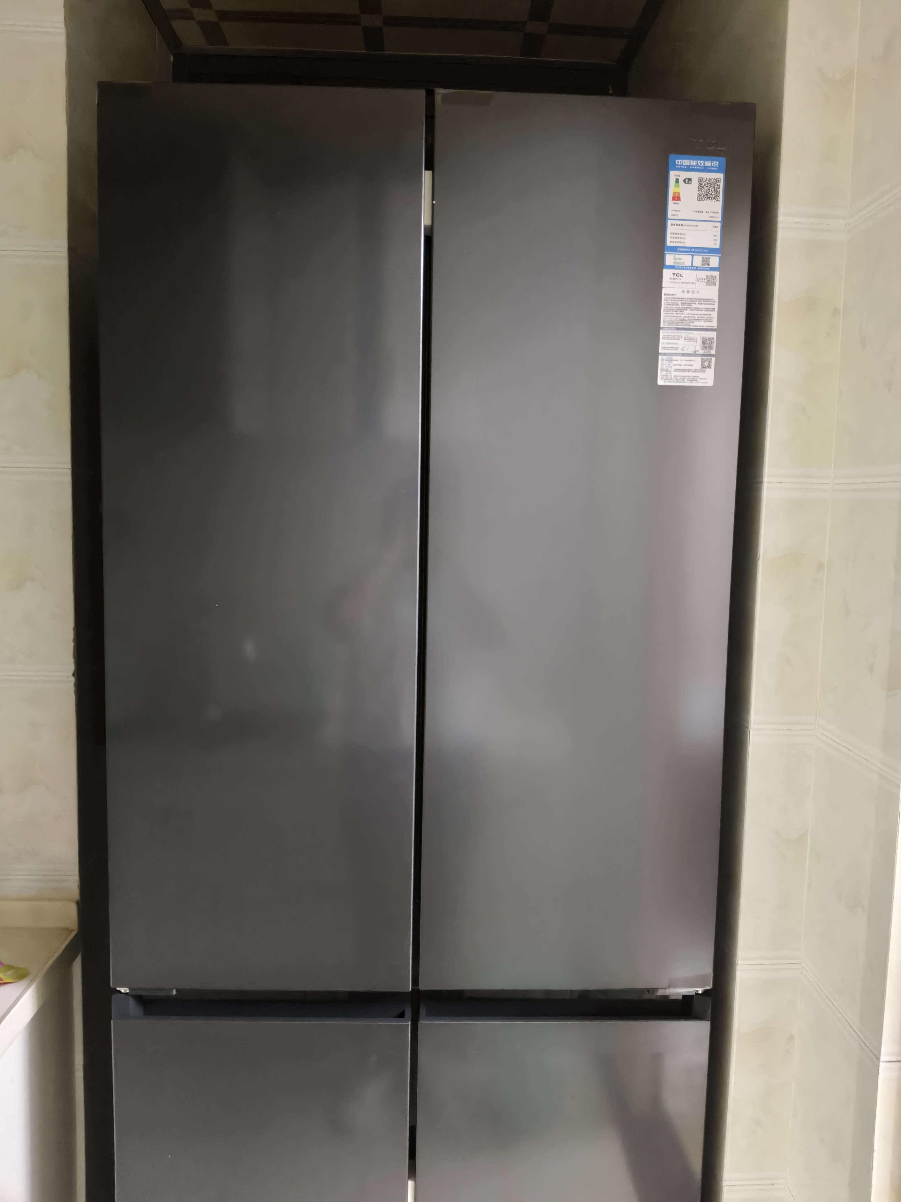 TCL 【爆款升级】480L十字对开门超窄小户型抗菌净味四开门家用冰箱一级能效风冷R480V7-U世界杯推荐 实拍图