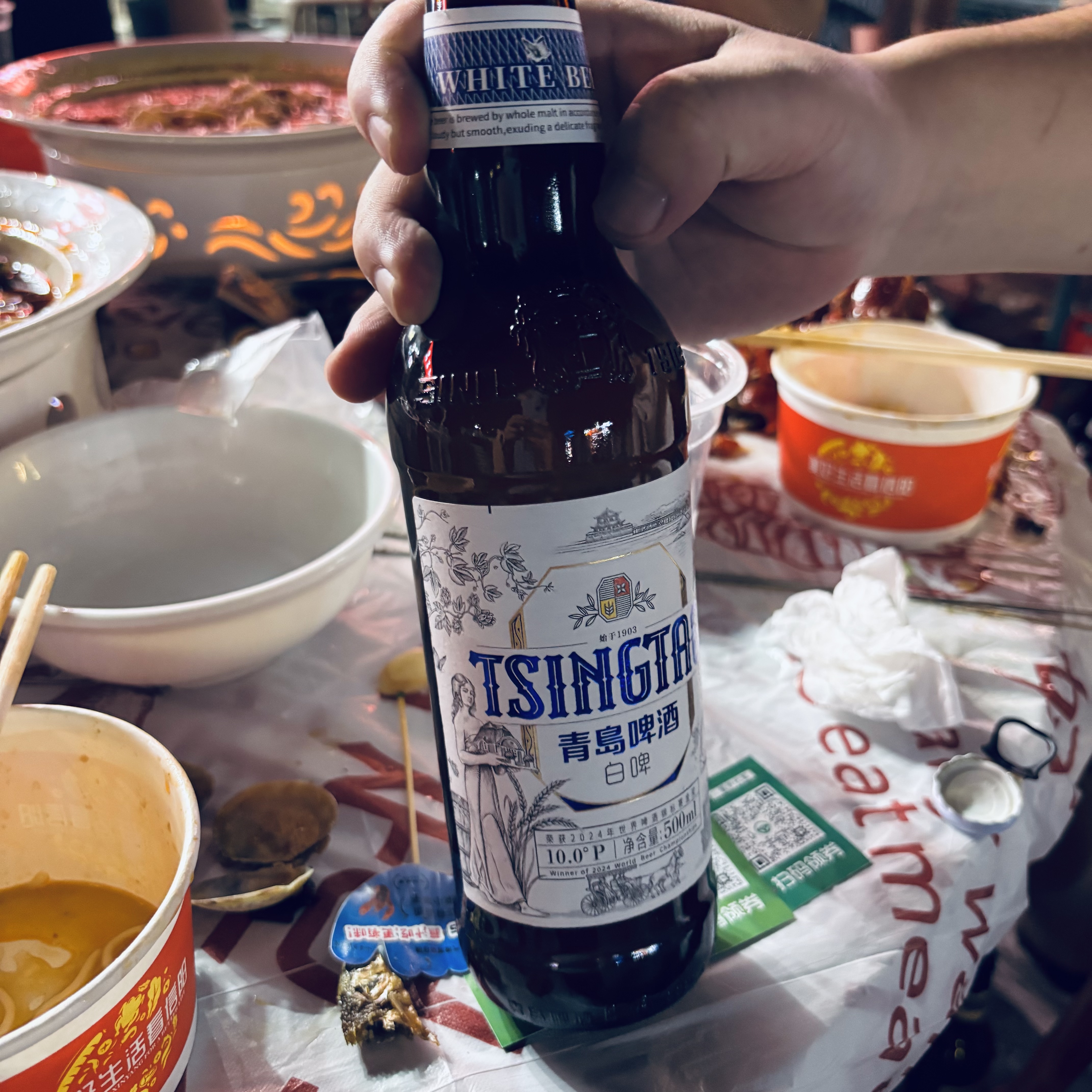 青岛啤酒（TsingTao）精酿白啤全麦原麦汁浓度10°P  500ml*12瓶整箱装 实拍图