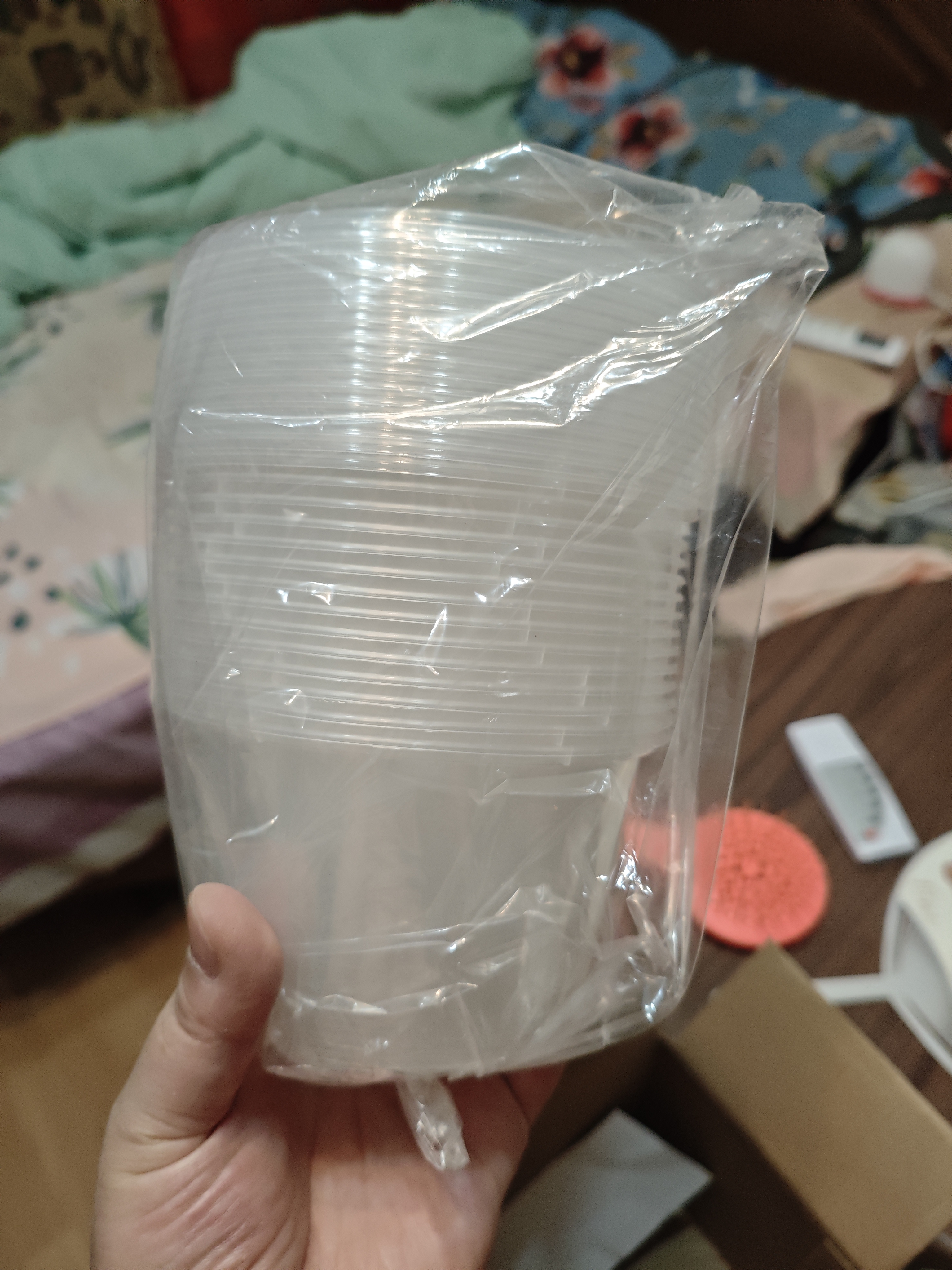 京东京造 一次性饭盒餐盒打包食品级可微波圆形带盖烧烤露营500ml【15套】 实拍图