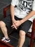 罗蒙（ROMON）短裤男夏季冰丝速干休闲户外运动弹力透气大码七分裤子男2105黑XL 实拍图