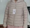 坦博尔轻薄羽绒服女短款连帽百搭休闲秋冬女士外套 珍珠月米 XL(175) 实拍图