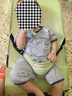 舒贝怡2件装婴儿衣服夏季薄款新生儿连体衣短袖哈衣儿童爬服藏青80CM 实拍图