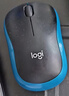 罗技（Logitech）M185鼠标 无线鼠标 办公鼠标 对称鼠标 黑色蓝边 带无线2.4G接收器 实拍图