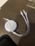 品胜三合一充电线伸缩100W快充6a数据线一拖三usb车载适用苹果iPhone17/16/15/14华为小米安卓Type-c白 实拍图