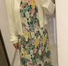 茵曼女装吊带碎花印花连衣裙春夏季海边度假风长裙子 石榴黄 M 实拍图