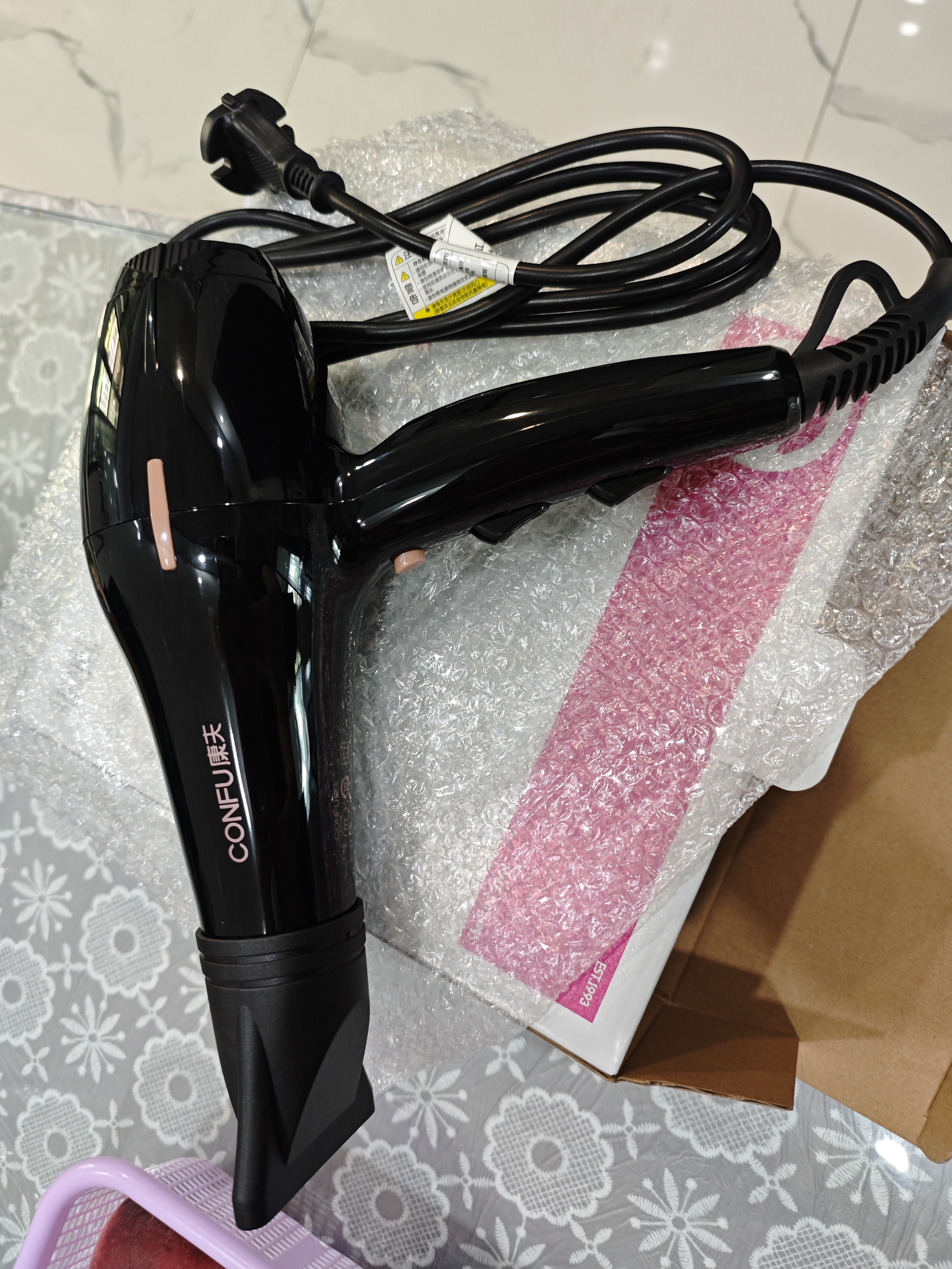 康夫（CONFU）吹风机2300W大功率速干 理发店专用吹风筒 发廊家用大风力不伤发护发电吹风KF-8926 实拍图