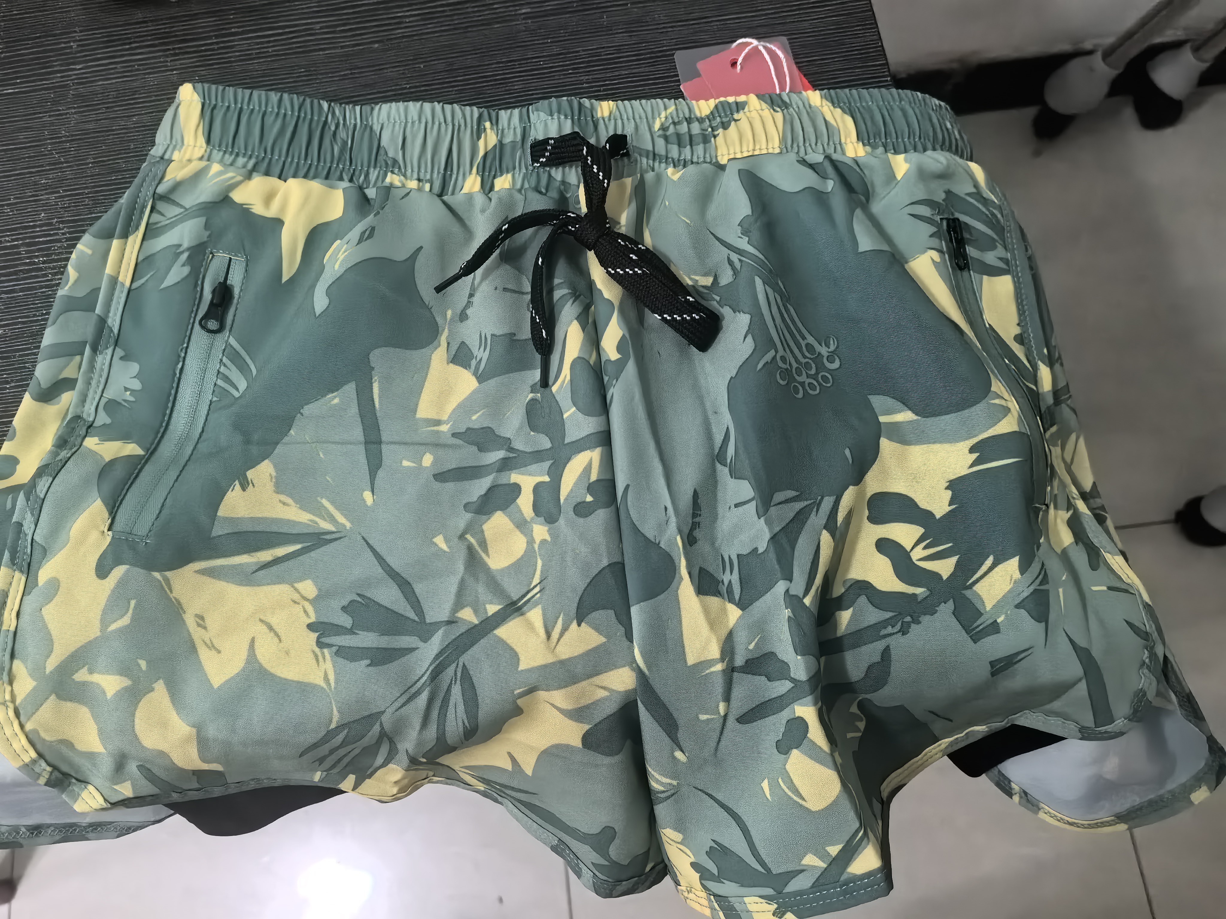 佑游游泳裤男士青少年成人夏口袋防尴尬假两件平角泳裤24020L蓝色XL 实拍图