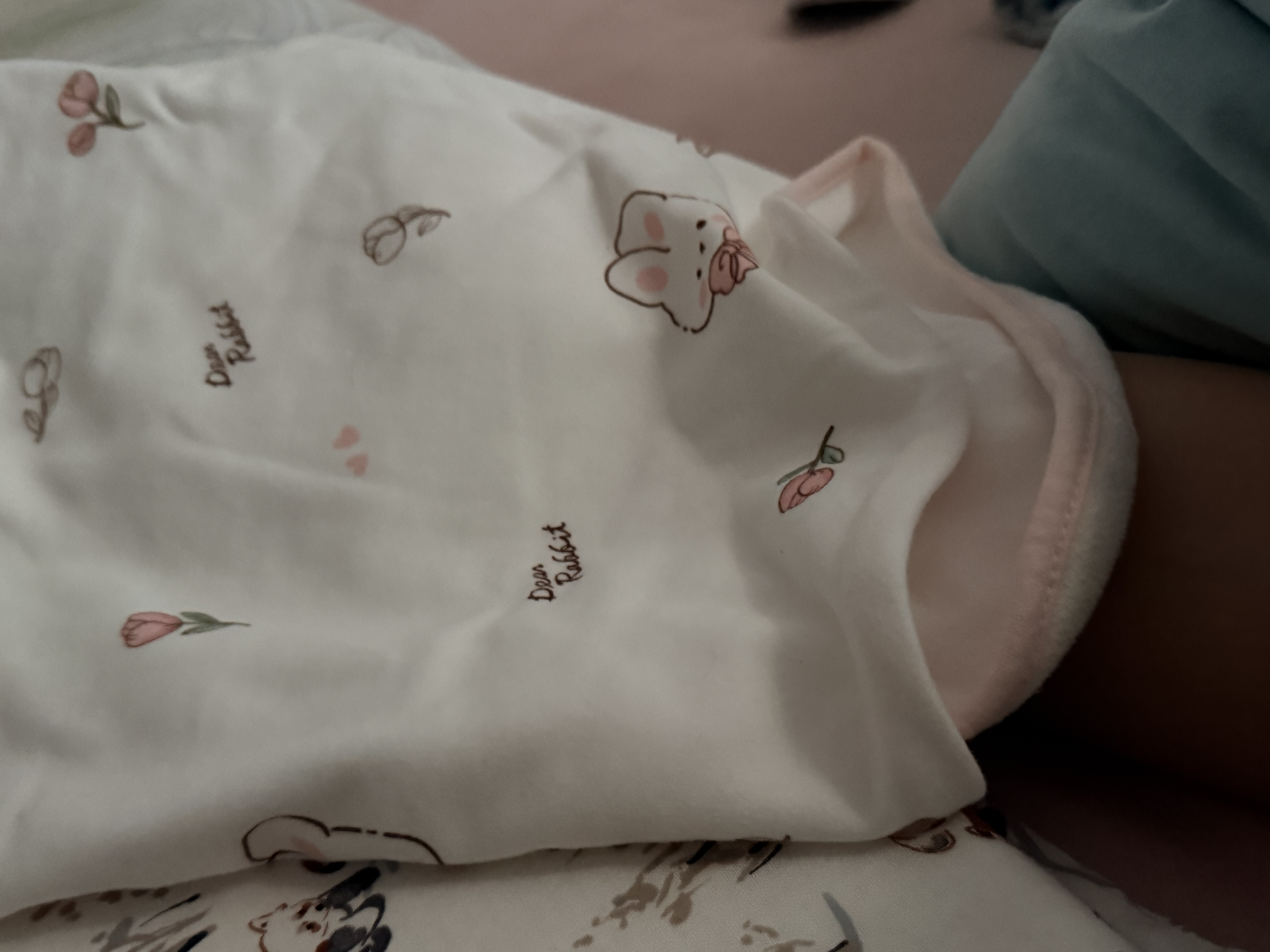 爱贝迪拉（AIBEDILA）婴儿护肚围宝宝护肚子护肚脐防着凉新生婴儿护脐带儿童护肚子神器 辛蒂小兔/春夏款/纯棉A类 S码【适用1-6岁 长85高35】 晒单实拍图