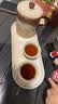 瓷牌茗茶具（cipaiming teaset）旅行茶具套装户外便携式陶瓷快客杯一壶四杯办公室功夫茶壶泡茶 白古茗1壶4杯+罐盘+棕皮包+巾夹 实拍图