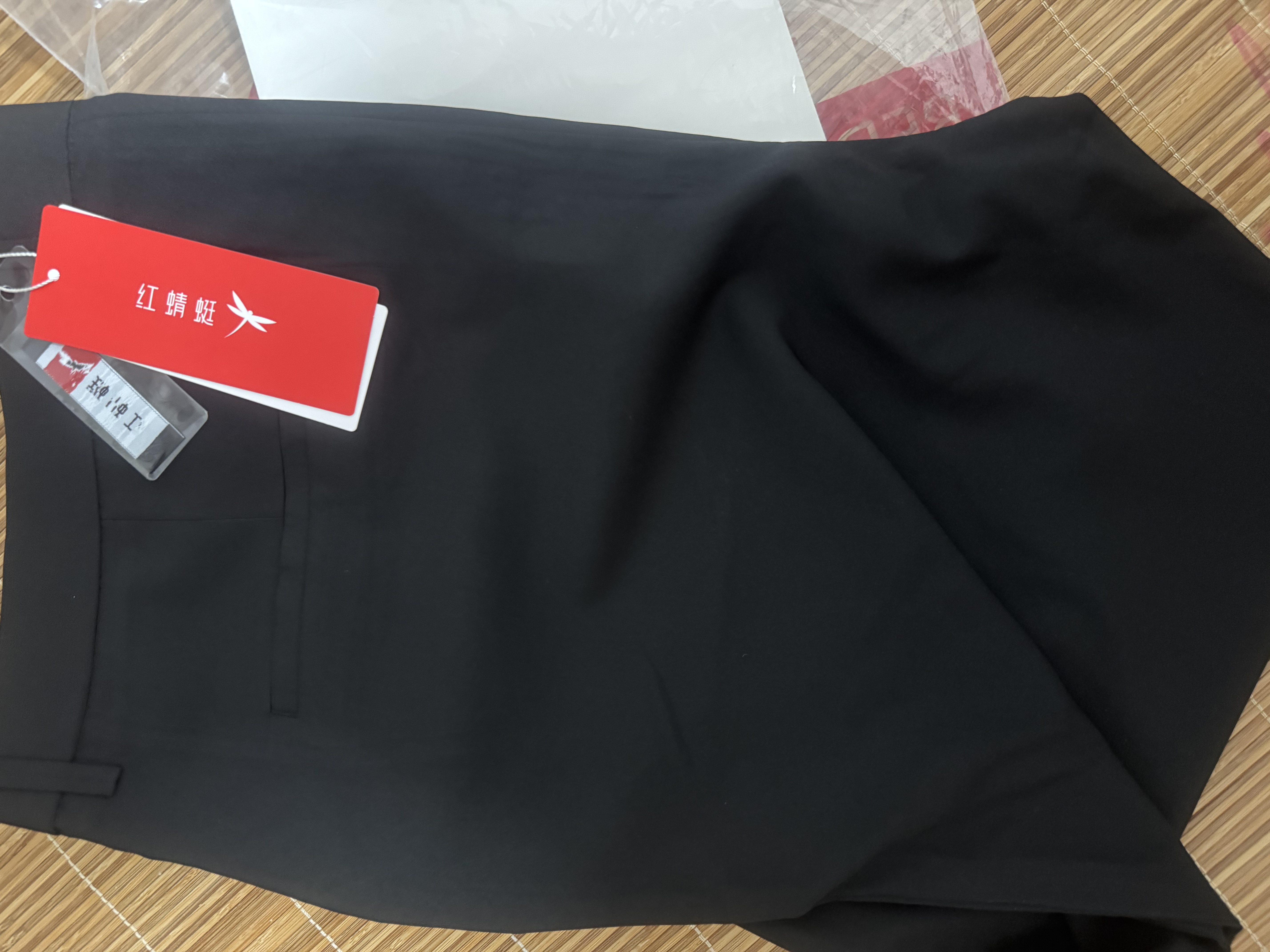 红蜻蜓（RED DRAGONFLY）休闲裤男春夏薄款西裤中青年商务通勤微弹百搭宽松男长裤子黑色40 实拍图