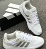 adidas ENTRAP美式校园风运动少年感复古篮球风板鞋男女阿迪达斯 白色/暗银金属/树脂黄   37 实拍图