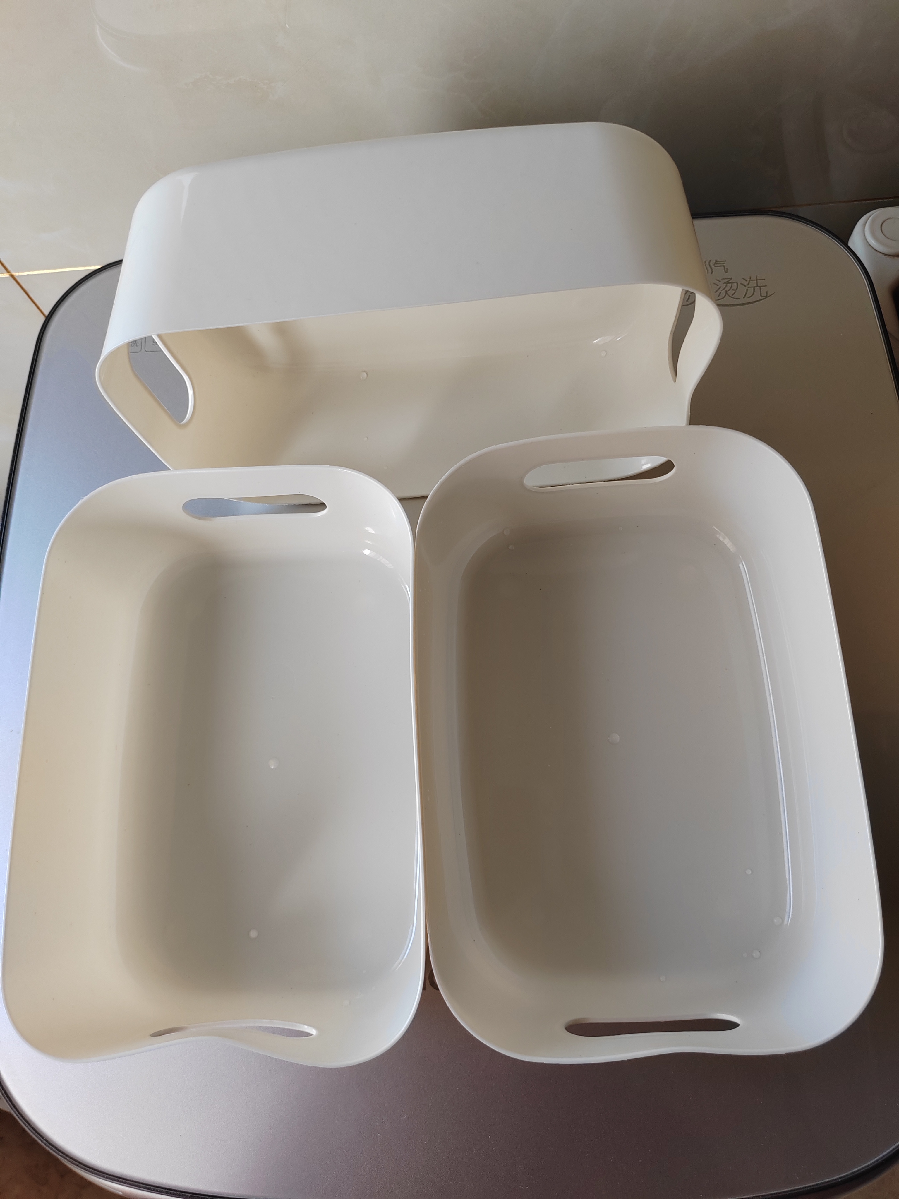 京东物流 桌面收纳盒家用化妆品抽屉塑料储物小杂物零食宿舍整理 【分类收纳】白色3个装 20.5*14.5*7.5cm 实拍图