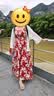 茵曼（INMAN）繁花裙|显瘦收腰吊带碎花连衣裙2026夏季新款女装度假裙 红色 M 实拍图