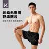 Keep泳裤男防尴尬双层宽松游泳裤泳衣速干沙滩裤装备黑色三件套-1  L 实拍图