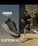 HOKA新款夏男款克利夫顿 10跑步鞋CLIFTON 10轻盈透气回弹耐磨 黑色/黑色-宽版 44.5 实拍图