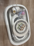 iuu婴儿洗澡盆 可折叠宝宝浴盆大号 洗澡神器躺托浴架新生儿童用品 【北欧灰-无线感温】+调节感温浴架+浴网+脸盆*3 材质：FDA食品级材质检测认证 实拍图