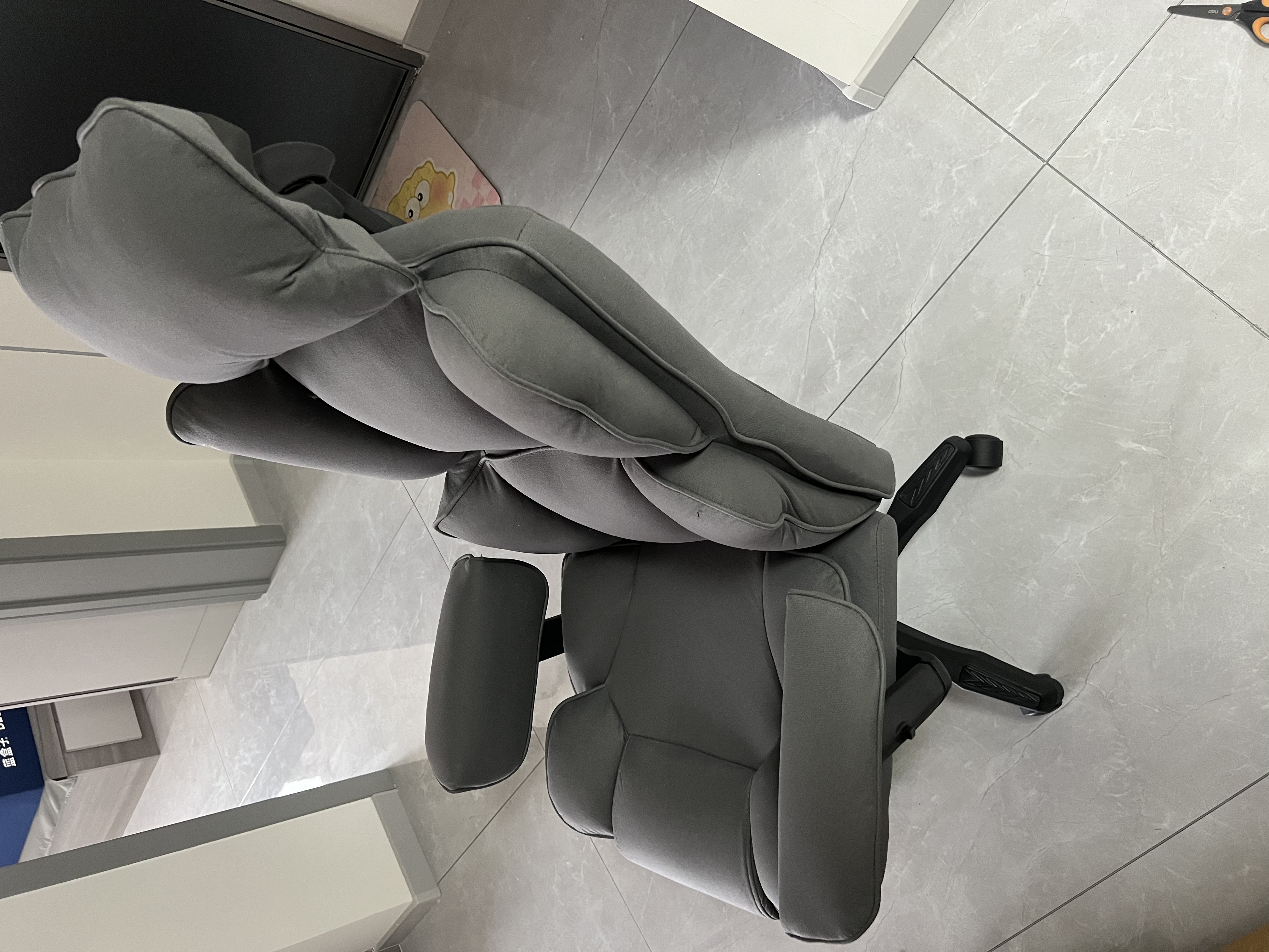 杰庭家用老板椅舒适久坐办公椅电竞椅电脑椅可躺靠背椅书房沙发座椅 老板灰-科技布-带搁脚 120-155度(含) 升降扶手 实拍图