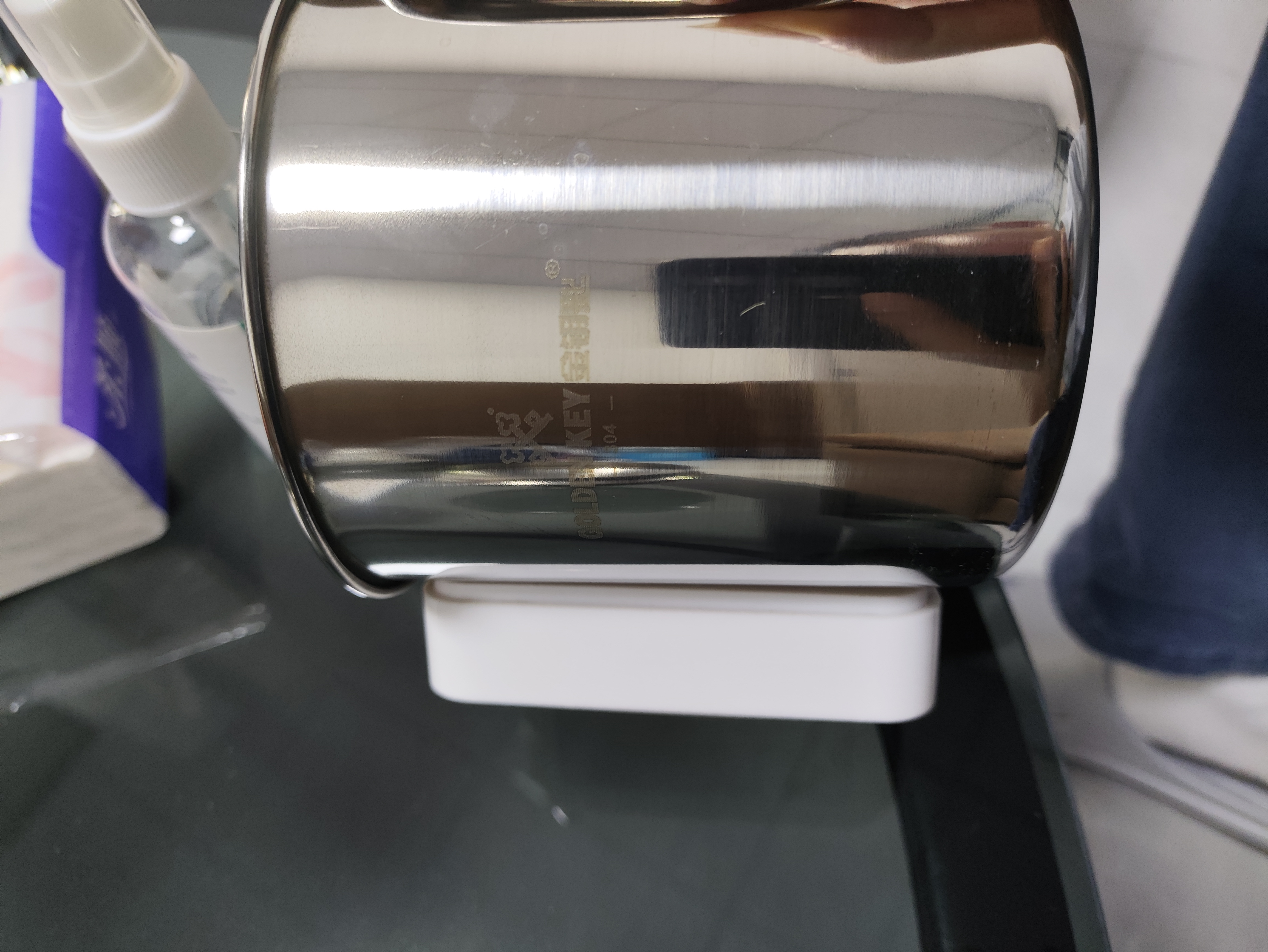 金钥匙304不锈钢学生水杯办公室口杯泡茶杯带手柄学生款带盖GK-KB100 实拍图
