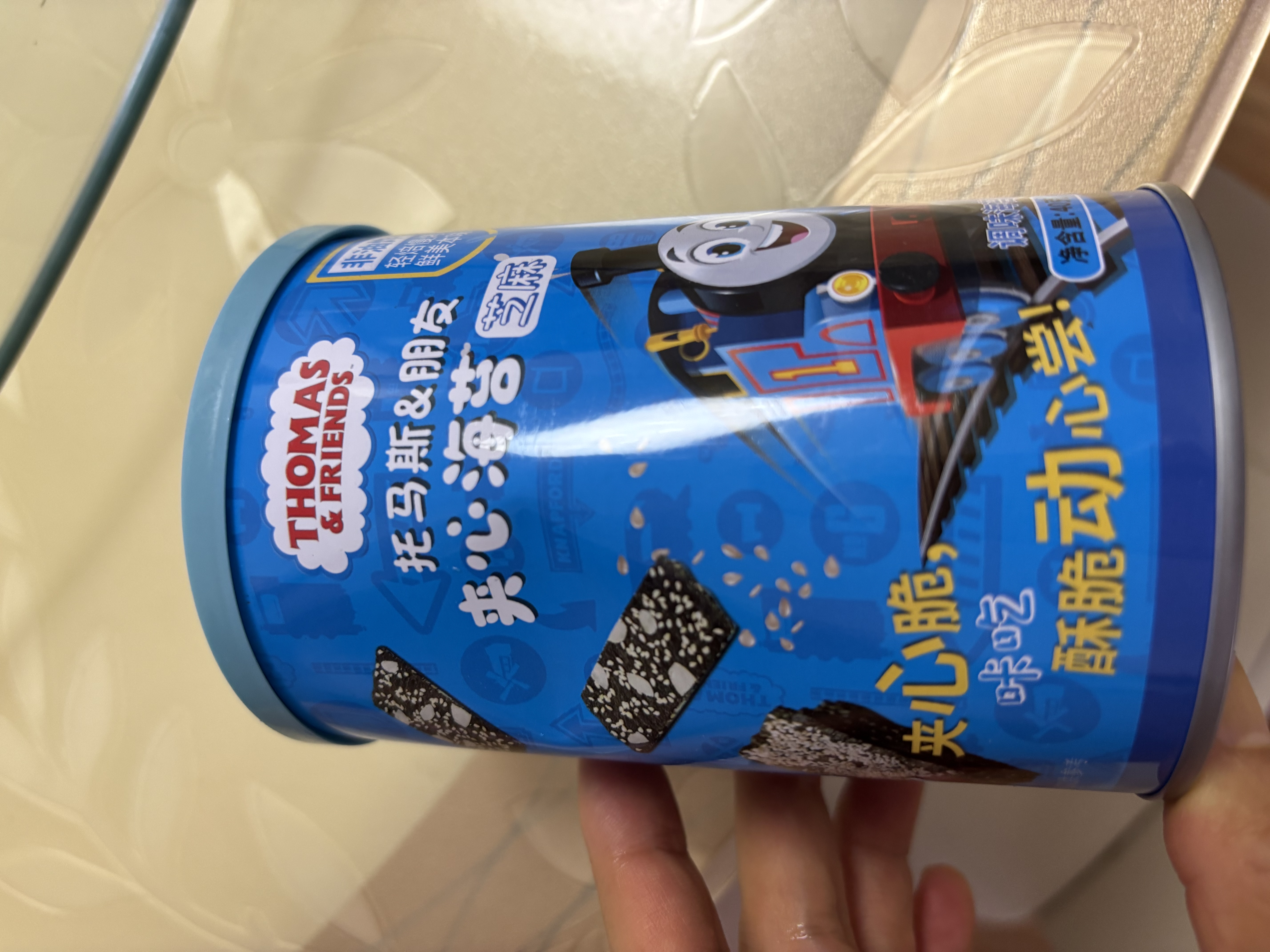 小火车（THOMAS & FRIENDS） 海苔夹心脆芝麻味 儿童宝宝零食休闲酥脆夹心即食紫菜40g 实拍图