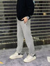 安踏（ANTA）男裤2026夏秋新薄款正品宽松裤子纯棉卫裤直筒长裤男士运动休闲裤 灰花灰【常规直筒-拉链口袋】 （90%用户选择） L /175(120-140斤） 实拍图