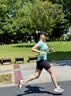 NEDAO马拉松专业短裤内道汗隐痕四分收纳紧身裤男女跑步运动条纹裤 夜跑黑（女）条纹 L 实拍图