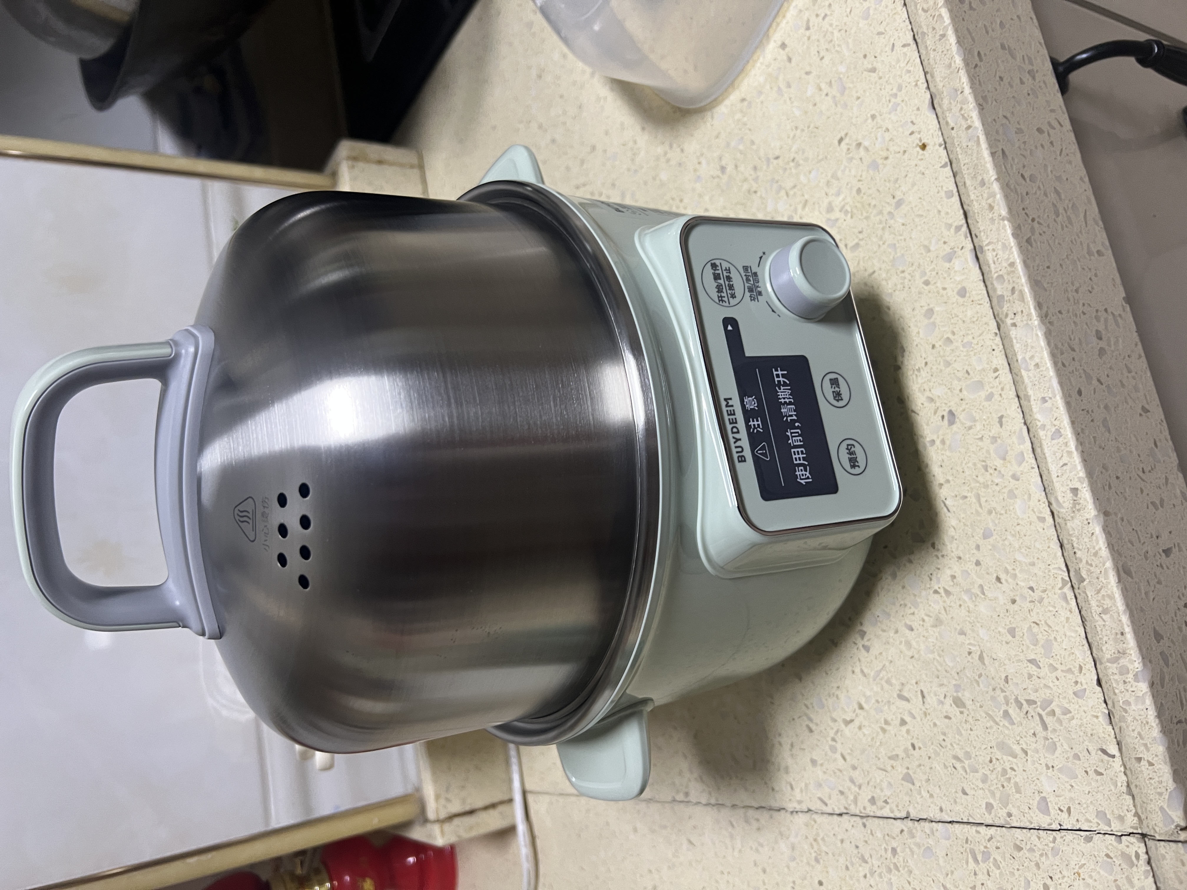 北鼎（Buydeem）电煮锅电蒸锅家用迷你小蒸锅电火锅全自动预约保温蒸汽锅家用多用途锅蒸煮炖锅 【G37 浅杉绿】 实拍图